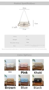 Detailed size guide and specifications for the textured PU leather crossbody handbag
