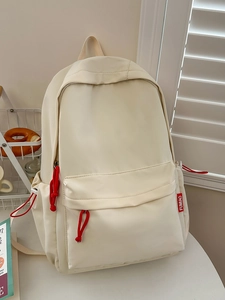 Japanese Style Casual Nylon Backpack Large Capacity Waterproof School Bag For Junior Senior High School Students Unisex Contrast Color Bookbag