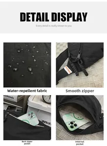 Borsa a tracolla in nylon impermeabile con tasca posteriore antifurto e scomparti interni