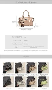 Detailed size guide and specifications for the retro PU leather Boston crossbody bag