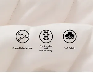 Detail of soft quilted cream fabric showing high-quality stitching and skin-friendly texture