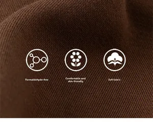 Close-up of thick dark brown knit fabric showing soft skin-friendly ribbed texture