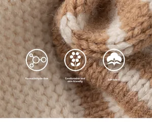 Macro detail of soft knitted texture for kids winter hat featuring skin-friendly fabric