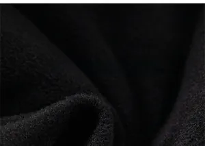 Close-up of soft black polar fleece fabric texture showing warmth for children's jacket