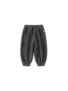 Pantalon de jogging rayé pour enfants avec taille élastique et chevilles resserrées gris