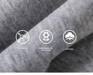 Close-up of soft grey knit fabric showing premium texture and skin-friendly material