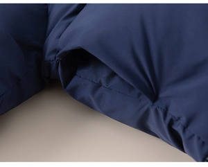 Macro shot showing high-quality stitching and quilted texture of kids warm winter coat