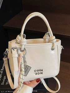Mode Koreanisch Minimalistisch Einfarbig PU Leder Eimertasche Für Damen Vielseitige Handtasche Umhängetasche Mit Schultergurt