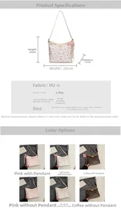 Tabla de dimensiones detallada para bolso tote de cuero PU con especificaciones de medida