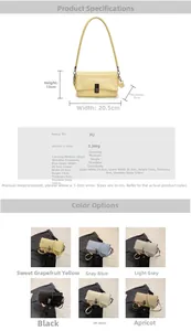 Detailed view of the small square bag with metal lock buckle and PU leather texture details