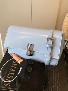 Korean Minimalist PU Leather Small Square Shoulder Bag Stylish Commuter Crossbody Bag With Metal Lock For Women Daily Fashion