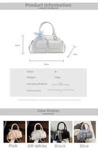 Detailed size chart for retro Boston bag with 24cm width and multi-carry options