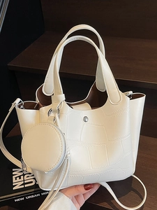 Sac Seau Chic pour Femme en Cuir PU Motif Crocodile Avec Mini Portefeuille Rond Bandoulière Réglable Sac à Main Urbain