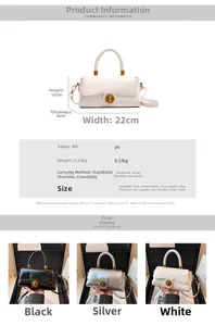 Tableau détaillé des tailles et spécifications du sac à main minimaliste en cuir PU