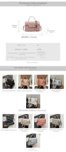 Detailed size chart of the small PU leather crossbody bag with five color options