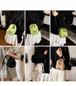 Multi-color casual canvas crossbody bags with LUCKY print and adjustable straps