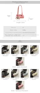 Detailed size chart of the minimalist PU leather baguette bag with dimension measurements