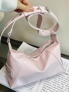 Women Urban Minimalist PU Leather Tote Bag Fashion Solid Color Crossbody Bag With Adjustable Eyelet Strap And Side Zippers