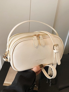 Women Oil Wax PU Leather Handbag Small Square Crossbody Bag Minimalist Solid Color Commute Shoulder Bag With Top Handle