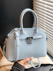 Elegant PU Leather Shell Crossbody Bag For Women Fashion Korean Style Handbag With Lock Buckle Shoulder Bag Tote Purse