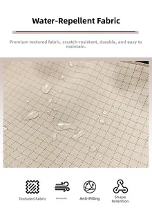 Water-resistant grid fabric detail showing anti-scratch and breathable textile texture