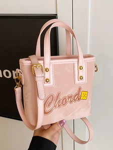 Sac Seau de Mode en Cuir PU avec Imprimé Lettre pour Femmes Design de Niche Sac à Main Bandoulière Élégant Petit Sac Carré Quotidien