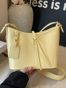 Sac Seau Minimaliste Pour Femmes En Cuir PU Ciré De Qualité Sac Bandoulière Chic De Couleur Unie Avec Bandoulière Réglable