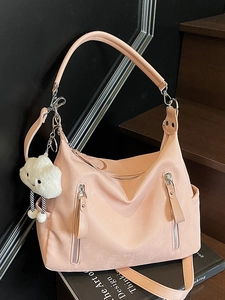 Sac à Épaule Hobo en Cuir PU Grande Capacité pour Femmes Sac Tote Décontracté de Navettage Avec Charme de Nuage Simple