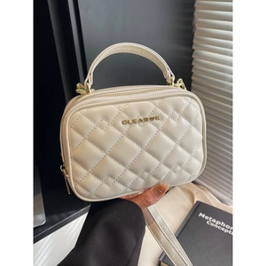 Sac à Épaule Matelassé Treillis de Diamant pour Femme Sac à Bandoulière en Similicuir Mode Petit Sac Carré Élégant Sac de Tous les Jours