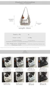 Infographic showing dimensions 30x33x12cm and material details for large tote bag