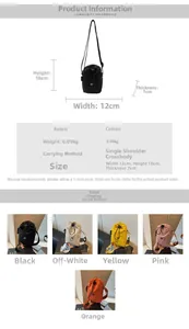Mini nylon drawstring bag in five colors showing size details and compact design