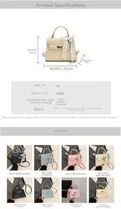 Tableau des tailles et options de couleurs pour le mini sac bandoulière Kelly motif lychee
