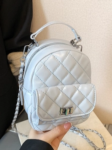 Damen Mini Gesteppter Rugzak Mode PU Leder Kettengurt Kleiner Rugzak Tasche Eleganter Damen Reiserucksack Täglicher Gebrauch