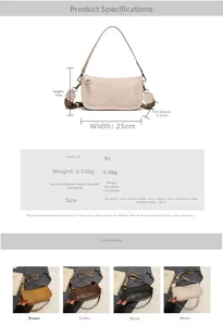 Tableau des tailles détaillé pour sac en cuir PU avec large bandoulière bohème