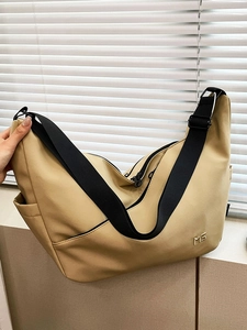 Women Large Capacity Nylon Crossbody Bag Lightweight Messenger Dumpling Bag Casual Travel Solid Color Shoulder Bag