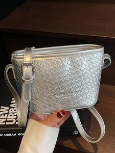 Sac Seau Tissé pour Femmes Sac Bandoulière en Cuir PU Mode Simple Sac à Épaule pour Navetteur pour Femmes Polyvalent Quotidien