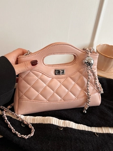 Elegante Borsa a Tracolla Trapuntata in Pelle PU per Donna Piccola Borsa Quadrata Con Cinturino a Catena e Serratura in Metallo