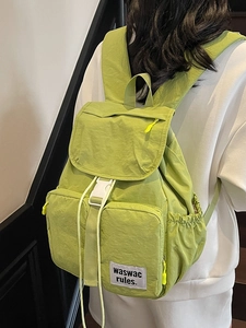 Green lightweight outdoor travel backpack with large capacity and multi-pockets