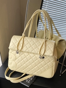 Borsa a Spalla Trapuntata Chic Grande Capacità Con Lettera B Stile Coreano in Pelle PU Borsa a Mano Tote per Donna