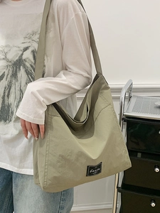 Japanese style large capacity sage green canvas tote bag with adjustable wide strap