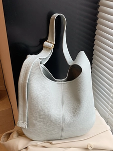 Large Capacity Litchi Pattern PU Leather Tote Bag For Women Fashion Urban Minimalist Shoulder Bag Crossbody Hobo Handbag