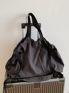 Bolso Hobo de Tela Oxford Minimalista de Gran Capacidad Bolso de Bandolera con Cordón para Mujer Casual Diario Viaje Bolso Tote Ligero