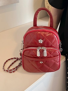 Petit Sac à Bandoulière Matelassé pour Femmes Urbain Minimaliste en Cuir PU avec Chaîne et Motif de Losanges