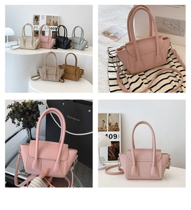 Detailed macro view of stylish lychee pattern leather bags in multiple pastel colors