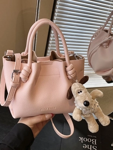 Women Fashion Pleated Bucket Bag Lychee Pattern PU Leather Handbag With Detachable Shoulder Strap Casual Tote Bag Crossbody Bag