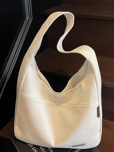 Women's Large Capacity Canvas Tote Bag Simple Urban Casual Shoulder Bag For University Students Daily Commute Handbag