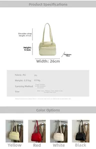 Detailed size specifications and material chart for the shiny oil wax leather handbag