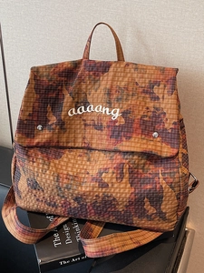 Fashion Camouflage Checkered Backpack Large Capacity Lightweight Printed Cloth Rucksack For Women Street Trend Daily Shoulder Bag