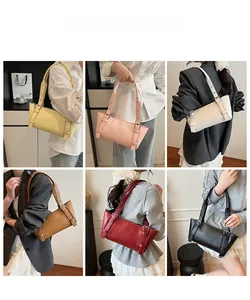 Vue détaillée en grille présentant divers sacs à bandoulière en cuir en plusieurs couleurs