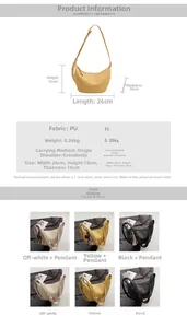 Guide des tailles détaillé pour le sac bandoulière en PU avec dimensions de 26x16x10 cm